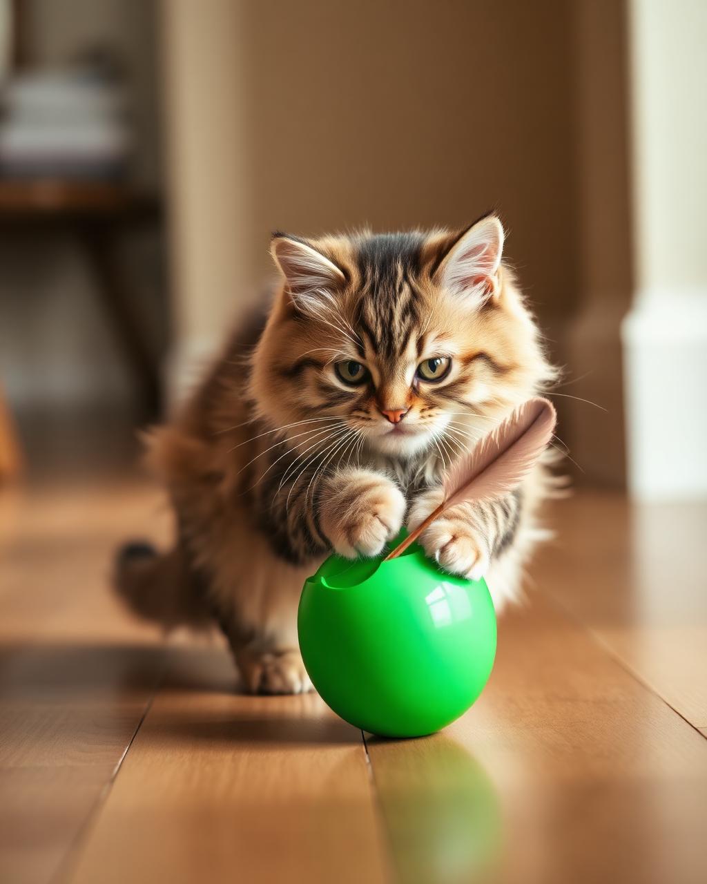 Cat playing with tumbler